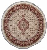 60 x 60 Double Knot Pak Persian Kashan Design Area Rug with Wool Pile - | a 6x6 Round Rug | An Authentic Hand Knotted Pak Persian High Quality Rug