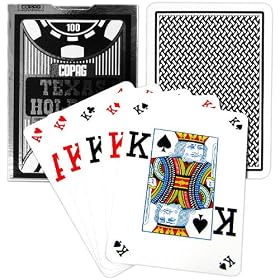 Copag Poker Size Peek Index Texas Holdem Playing Cards (Single Black Deck)