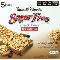 Russell Stover Sugar Free Chewy Granola Snack Bars (Formerly Called Cereal Bars) (5 Per Box)