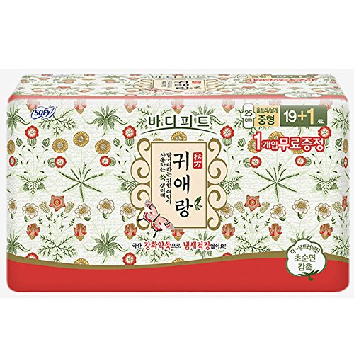 Cotton Natural Herbal Medium Size Sanitary Pad / Sanitary Napkin Guiailang / 卫生棉 闺艾朗 / 귀애랑 / 180 Count (8809299235023)