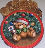 Gourmet Food : Scott's Cakes 1 lb. Snicker Doodle Cookies in a Teddy Bear Tin