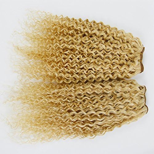 Fantasy Hair Women's 3 Bundles 300g 18" Brazilian Virgin Remy Human Hair Color 27 Deep Weave Bleach Blonde Brazlian Curly Human Hair Extension