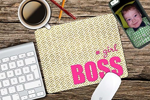 Girl Boss Mouse Pad - - #girlboss- CoWorker Gift - Teacher Gift - Chic Mousepad - Glitter Co Worker Office Gift Mousepad Mat