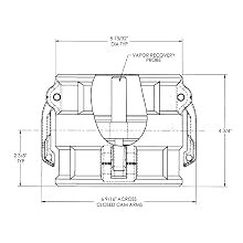 Dixon 400-DDVR-AL Aluminum Cam and Groove Hose Fitting, Vapor Recovery Coupler with Probe, 4" Socket
