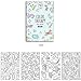 Set of 4 Mini Coloring Books for Adult Relaxation Color Therapy Anti Stress Coloring Books, 16 Pages Each with All Different Theme, Adult Colouring Book of 4.92”X7.20”