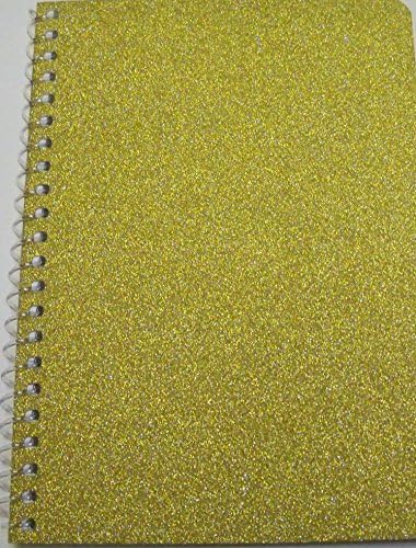 Teamade Glitter College Ruled Spiral Notebook ~ Sparkly Gold (7" x 5"; 80 Sheets, 160 Pages)
