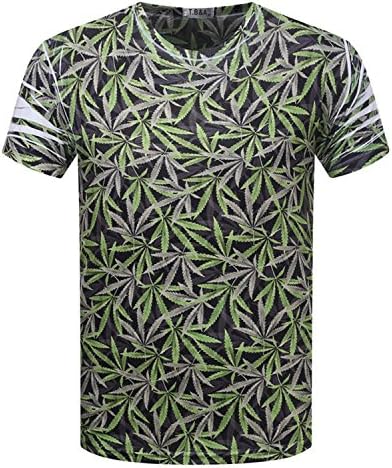 Frankata Men's Round Neck Pullover 3D Printed T Shirt Bamboo Tag XL