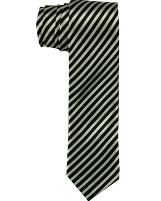 Black and White Diagonal Stripes Skinny Tie