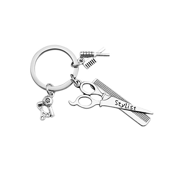 Fustmw Hair Stylist Gift Hairdresser Keychain Stylist Scissor Comb