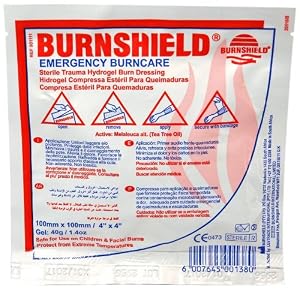 Burnshield Sterile Emergency Burn Dressing, 4 Inch x 4 Inch (Pack of 25)
