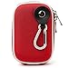 Protective Slim Eva Carrying Hard shell Case (Red Nylon) For Olympus Stylus TG 3 TG 4 TG 850 TG 860 TG 630 iHS VG 165 VG 180 VR 370 XZ 10 and Determination Hand Strap