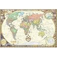 Antique Style World Wall Map (Wall Map, Laminated) (Illustrated World Map) (Map) by Akros