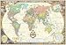 Antique Style World Wall Map (Wall Map, Laminated) (Illustrated World Map) (Map)