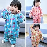 ベビー キッズ キス柄　子供服 長袖 カバーオール ロンパース ボアフリース 防寒 あったか ふわふわ パジャマ　寝袋　室内着　ルームウエア カバーオール 出産祝い ギフト 80 90cm (90cm
