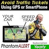 PhantomALERT Red Light Camera, Speed Camera, and Speed Trap Detector Software for Select Garmin, TomTom, and Magellan GPS (1-Year Download Subscription)