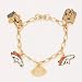 Denver Broncos Gold Tone NFL Charm Bracelet