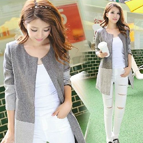 [Kapua] ノーカラー ツートン シンプル ジャケット レディース トップス アウター