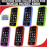 61Ze6X9qiVL. SL160  Silicone Skin 6 pc. Value Pack for your Nokia Xpress Music 5800  Bonus DBRoth Microfiber Cleaning Cloth Included