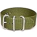 DaLuca Ballistic Nylon Military 1 Piece Watch Strap - Olive (Matte Buckle) : 24mm