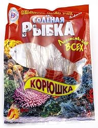 "KORUSHKA" (Dried Fish) "THAILAND", Vacum Packed in Plastic Bag, 165g. "AV Delicious"