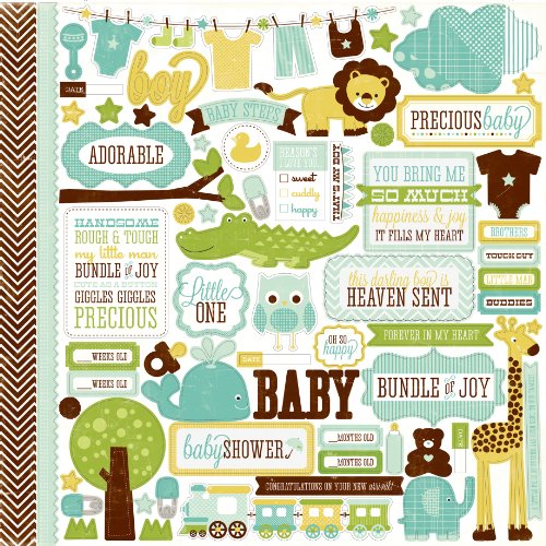 Bundle Of Joy Boy Cardstock Stickers 12″X12″-Element