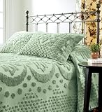 Chenille Textured Cotton Throw-Style Full Bed Spread in White