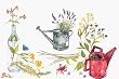 Herb Harvest - Fresh, Original Design on a Pure Cotton Kitchen Towel
