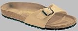 BIRKENSTOCK Madrid Womens Sandals Birko-Flor, sand, Size 42 EU with a regular insole