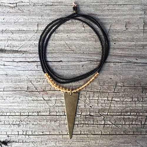 Androgyny Necklace In Brass And Matte Black