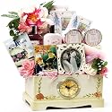 Victorian Lace Gourmet Food Gift Basket and Spa Set - the PERFECT gift for her!