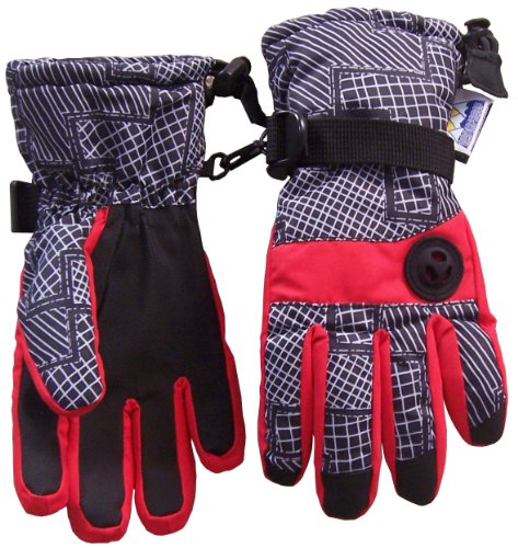 N'Ice Caps Kids Thinsulate and Waterproof Geo Lines Print Ski Gloves