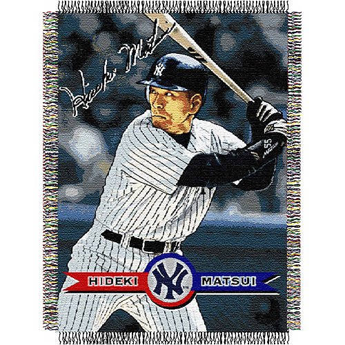 Hideki Matsui #55 New York Yankees MLB Woven Tapestry Throw Blanket by Northwest (48