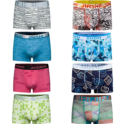JINSHI Men's Soft Bamboo Boxer Briefs