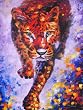 Original on Canvas giclee by Leonid Afremov - "SNOW LEOPARD" Hand Signed Painting