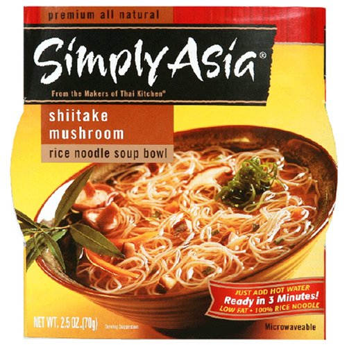 Simply Asia Rice Noodle Soup Bowls, Shiitake Mushroom, 2.5-Ounce Boxes (Pack of 18) by Simply Asia