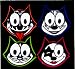 Felix The Cat - 4 Kiss Faces Parody - Sticker / Decal