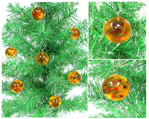 Dragon Ball Z ~ DBZ ~ Seven Piece Ornament Set Featuring the 7 Wish Granting Dragon Ball Z Spheres, Ornaments are 1" Round, Great for a Mini Tree