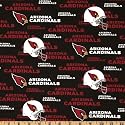 58'' Wide NFL Cotton Broadcloth Arizona Cardinals Red/Black/Whtie Fabric By The Yard