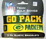 Green bay Packers Big Logo NFL extra wide Bulky Bandz Bracelet 2 pack *NEW*