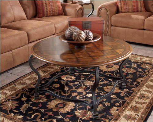 Rustic Burnished Wood Cocktail Table