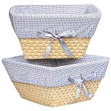 Badger Basket Natural Basket with Blue Gingham Liner
