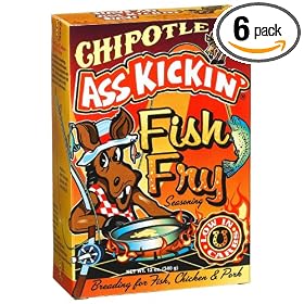 Ass Kickin' Fish Fry Chipotle, 12-Ounce Boxes (Pack of 6) by 