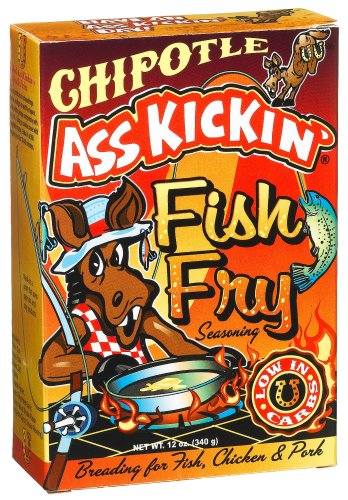 Ass Kickin' Fish Fry Chipotle, 12-Ounce Boxes (Pack of 6) by Fish Sauces