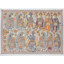 Handmade Organic Color Paper Paintings Madhubani Art