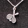 Pewter Tennis Racquets Necklace