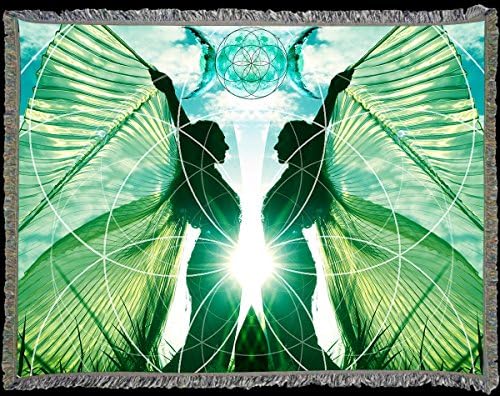 Jacquard Woven Cotton Throw Sacred Maiden Wombman Wisdom - Chanel Baran