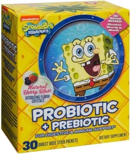 SpongeBob Square Pants Children's Nickelodeon Probiotic &amp; Prebiotic 30Count