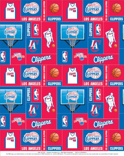 NBA Los Angeles Clippers Basketball Print Fleece Fabric By the yard