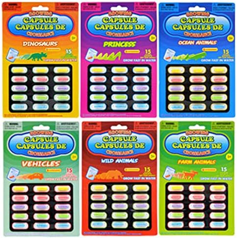 Growing Capsules - Choose From 6 Different Styles - 1 Pack of 15 Capsules (Princess)