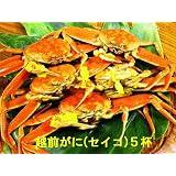 11月6日漁解禁！浜茹で直送「越前ガニ（セイコ）中　5杯」
